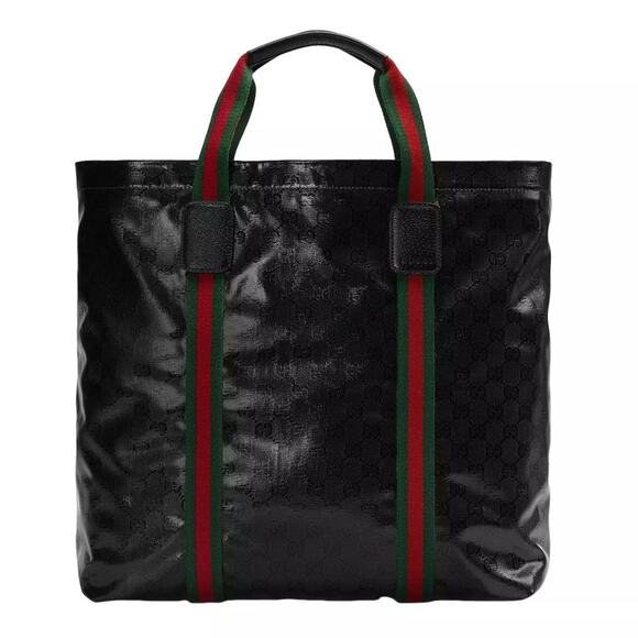 GUCCI Black GG Crystal Canvas Medium Tote Bag New & Authentic - Picture 3 of 11